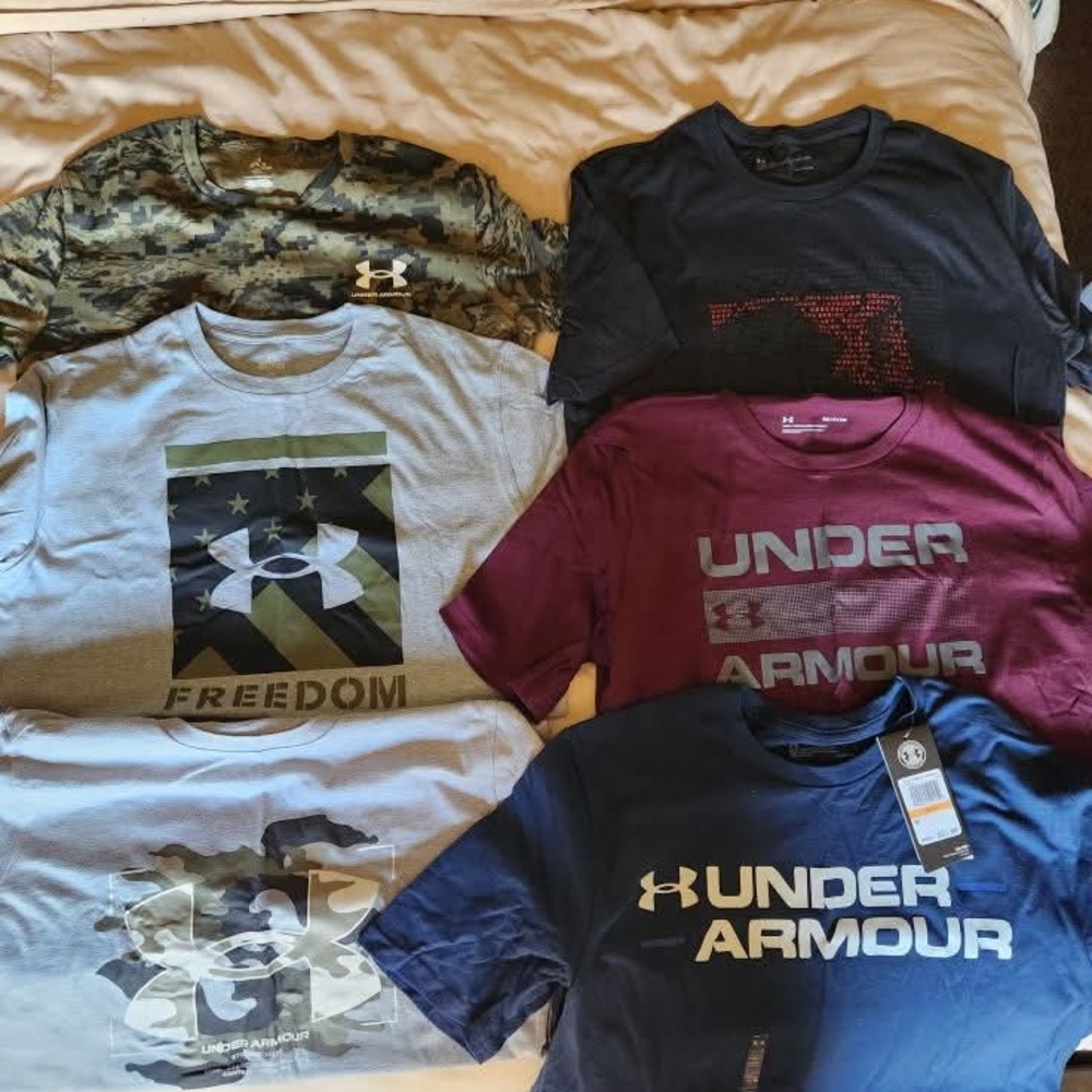Under Armour Men's Short Sleeve Tees - Camo, Gray, Maroon, Navy